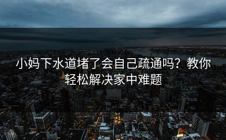 小妈下水道堵了会自己疏通吗？教你轻松解决家中难题